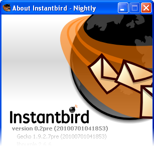 About dialog of a Nightly build of Instantbird