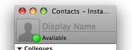 screenshot of the contact list with a place holder icon